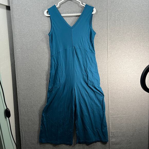 Cuddl Duds Petite Flexuear V-Neck Wide Leg Jumpsuit Viridian Teal Petite Small - Picture 1 of 15